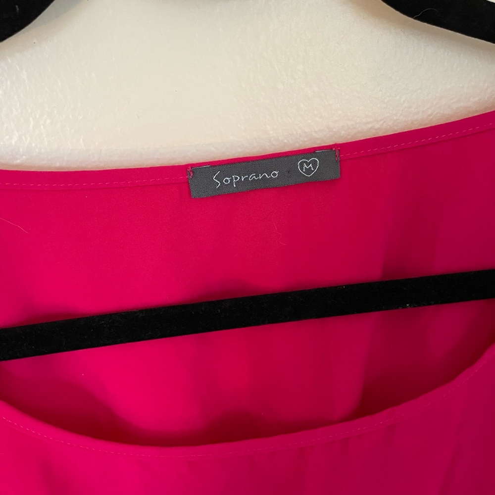 Soprano | Pink Scoop Neck Dress with Buttoned Sleeves | Size Medium - Picture 4 of 8